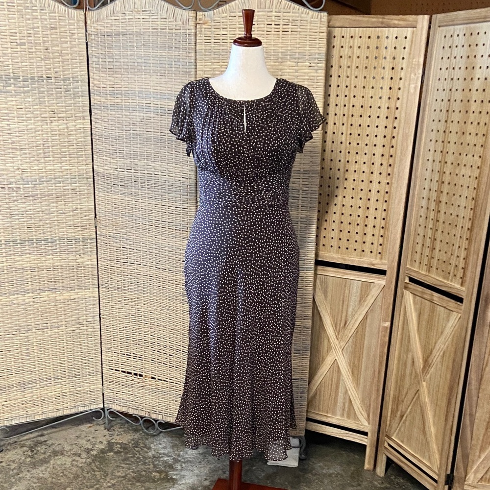 Women’s Black Polka Dot Midi Dress